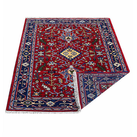 hand knotted afghan rectangle area rugs oriental red blue af0120