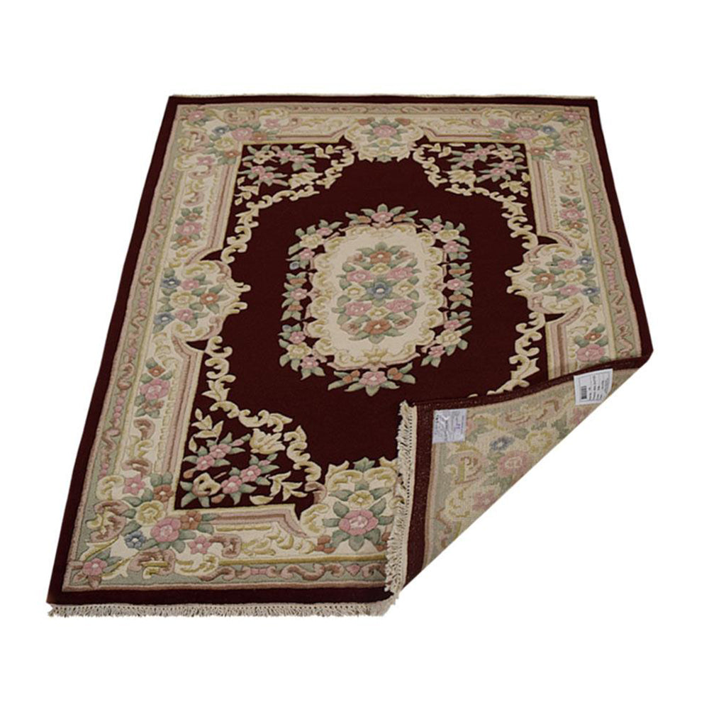 hand-knotted-aras-wool-area-rug-oriental-red-side 3