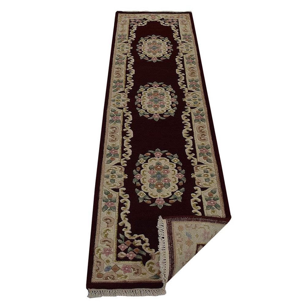 hand-knotted-runner-wool-area-rug-oriental-red-side 3