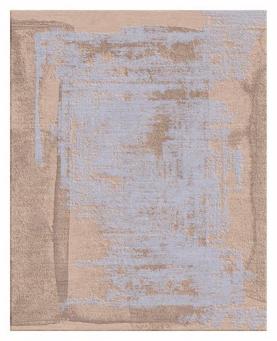 Hand Knotted Wool Abstract Blue Brown Area Rug