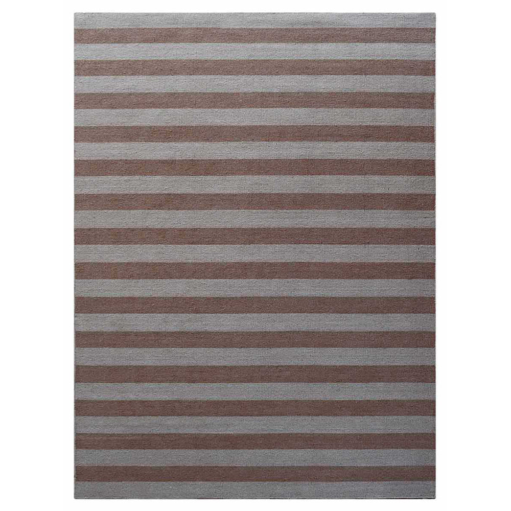 Hand Woven Flat Weave Kilim Wool Rectangle Area Rug Contemporary Cream Light Brown D00107
