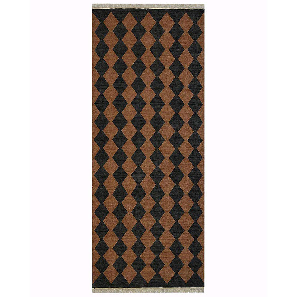 handmade-flat-weave-kilim-wool-runner-rug-brown-charcoal-side 1