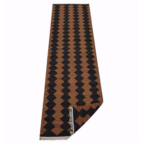 handmade-flat-weave-kilim-wool-runner-rug-brown-charcoal-side 3