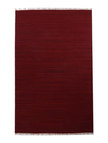 hand-woven-flat-weave-kilim-wool-solid-burgundy-rug-side-2