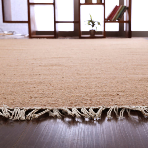 hand-woven-flat-weave-wool-solid-light-brown-runner-rug-closeup-4