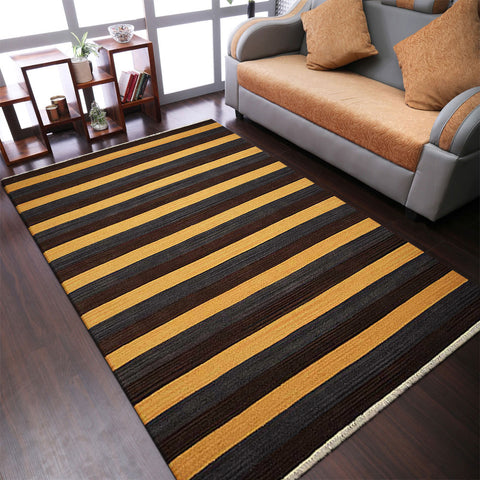 Hand Woven Flat Weave Kilim Wool Rectangle Area Rug Contemporary Multicolor D00131