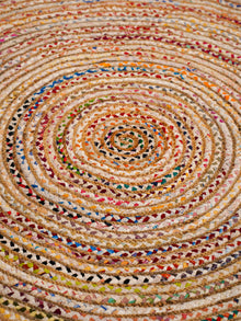 Hand Braided Cotton & Jute Contemporary Light Multicolor Area Rug