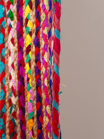 Hand Braided Cotton & Jute Contemporary Dark Multicolor Area Rug