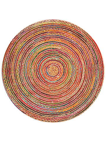 Hand Braided Cotton & Jute Contemporary Dark Multicolor Area Rug