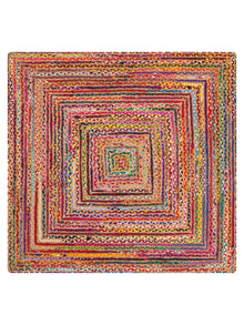 Hand Braided Cotton & Jute Contemporary Dark Multicolor Area Rug