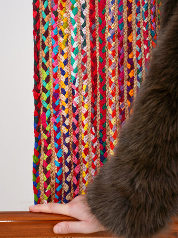 Hand Braided Cotton & Jute Contemporary Dark Multicolor Area Rug