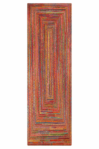 Hand Braided Cotton & Jute Contemporary Dark Multicolor Area Rug