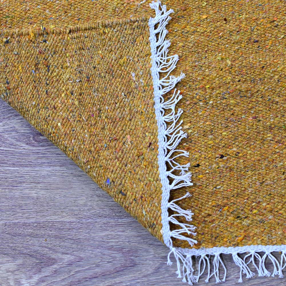 hand-woven-flat-weave-skittles-kilim-cotton-area-rug-solid-gold-closeup 3