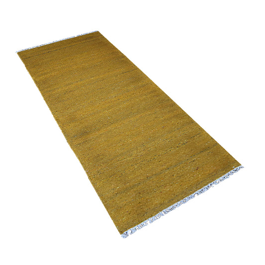 hand-woven-flat-weave-skittles-kilim-cotton-runner-rug-solid-gold-side 2