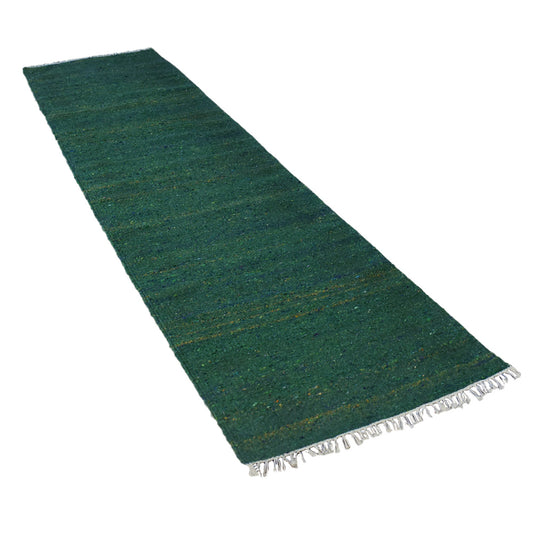 hand-woven-flat-weave-skittles-kilim-cotton-dark-green-runner-rug-side 2