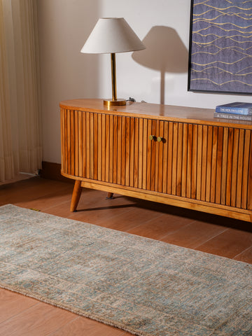 Hand Knotted Wool Oriental Light Green Beige Area Rug