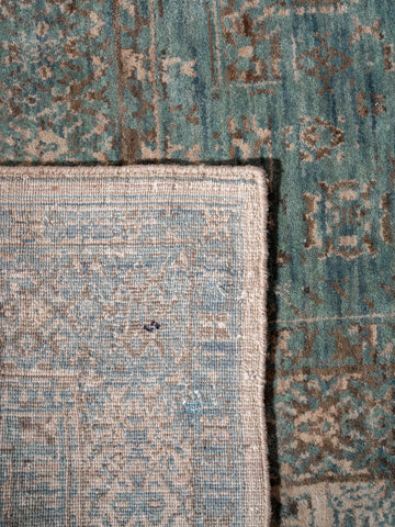 Hand Knotted Wool Oriental Light Green Beige Area Rug