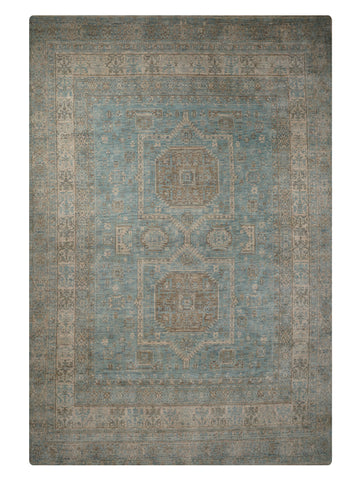 Hand Knotted Wool Oriental Light Green Beige Area Rug