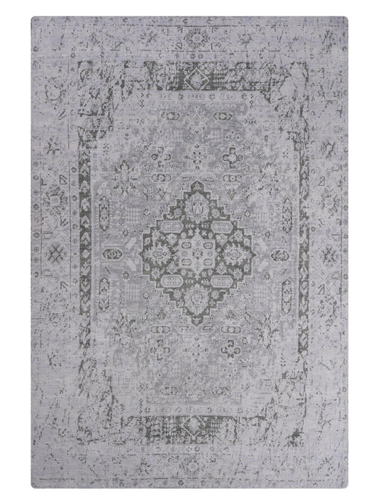 Hand Knotted Wool Oriental Silver Green Area Rug