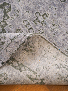 Hand Knotted Wool Oriental Silver Green Area Rug
