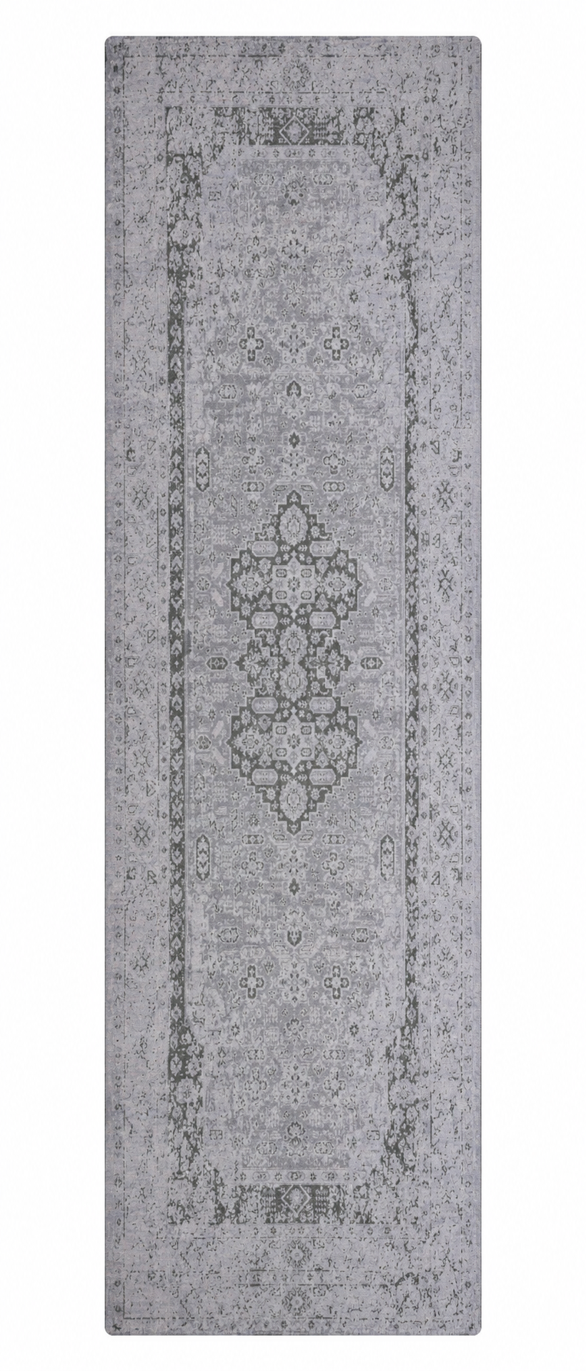 Hand Knotted Wool Oriental Silver Green Area Rug