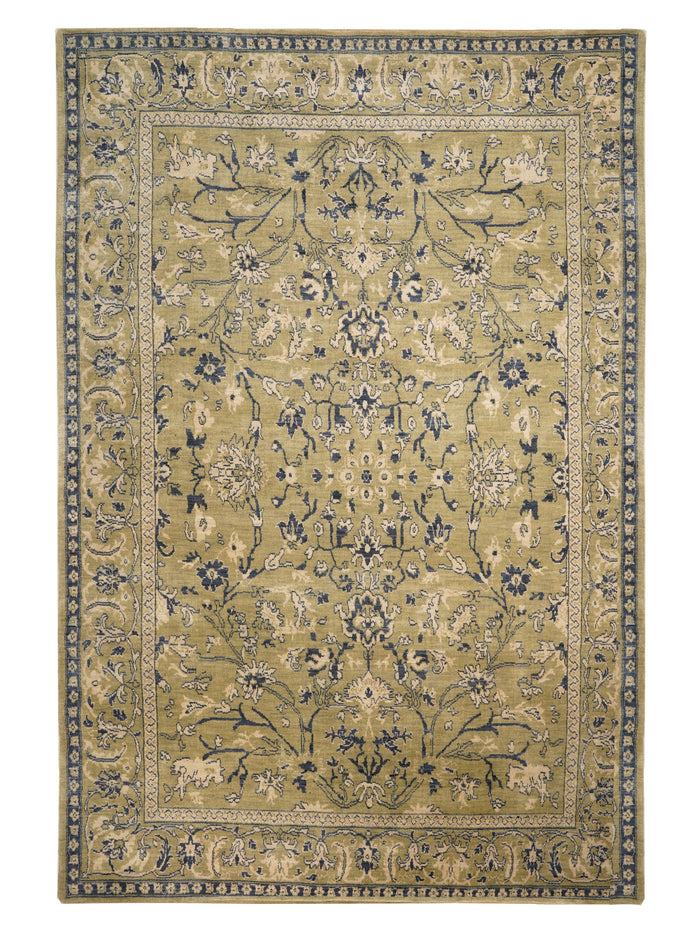 Olive Hand Knotted Wool Oriental Area Rug — rug only