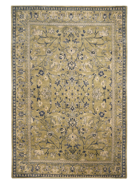 Olive Hand Knotted Wool Oriental Area Rug