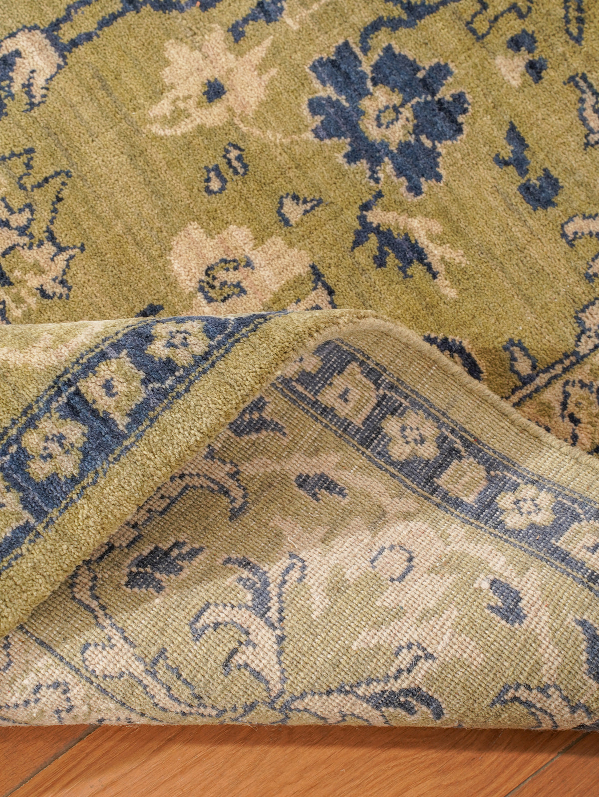 Olive Hand Knotted Wool Oriental Area Rug
