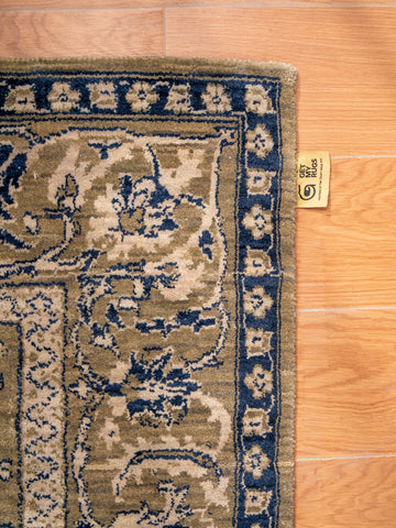 Hand Knotted Wool Oriental Light Green Area Rug
