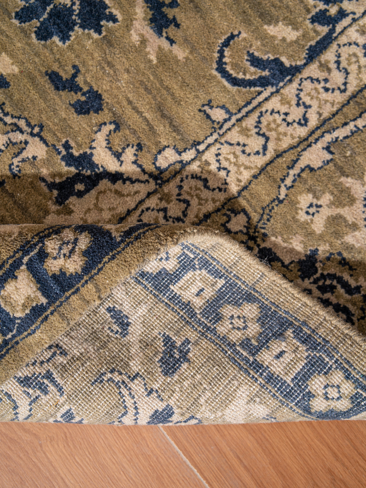 Olive Hand Knotted Wool Oriental Area Rug