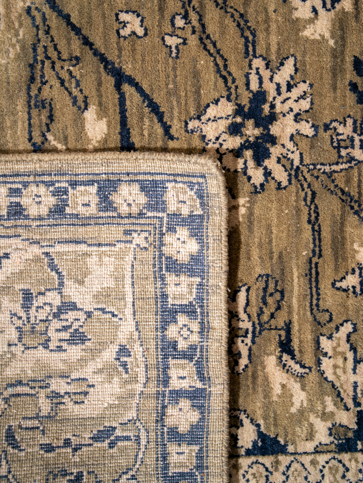 Olive Hand Knotted Wool Oriental Area Rug