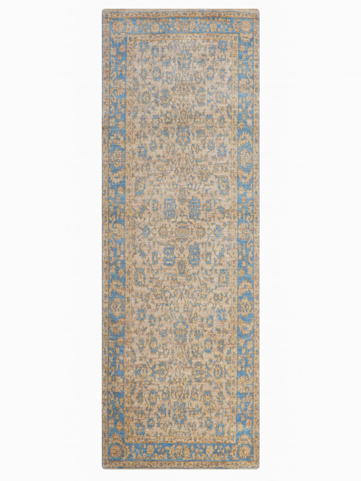 Classic Azure Hand Knotted Wool Oriental Area Rug