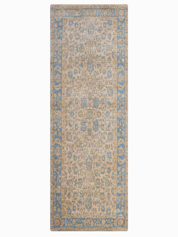 Classic Azure Hand Knotted Wool Oriental Area Rug — rug only