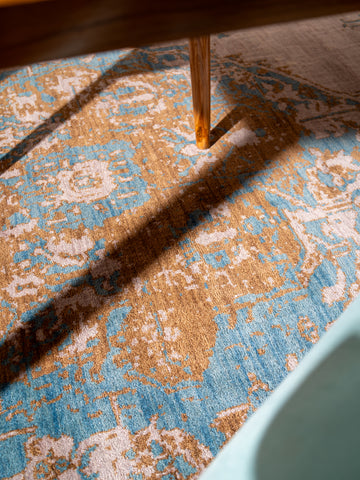 Hand Knotted Wool Oriental Beige Gold Area Rug