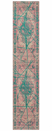 Crimson Lines Hand Knotted Wool Oriental Area Rug