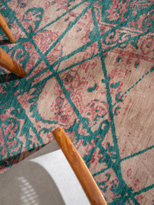 Crimson Lines Hand Knotted Wool Oriental Area Rug