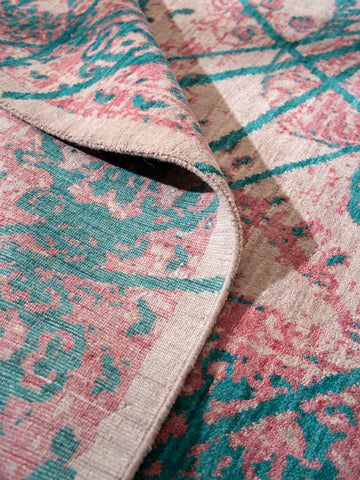 Hand Knotted Wool Oriental Beige Area Rug