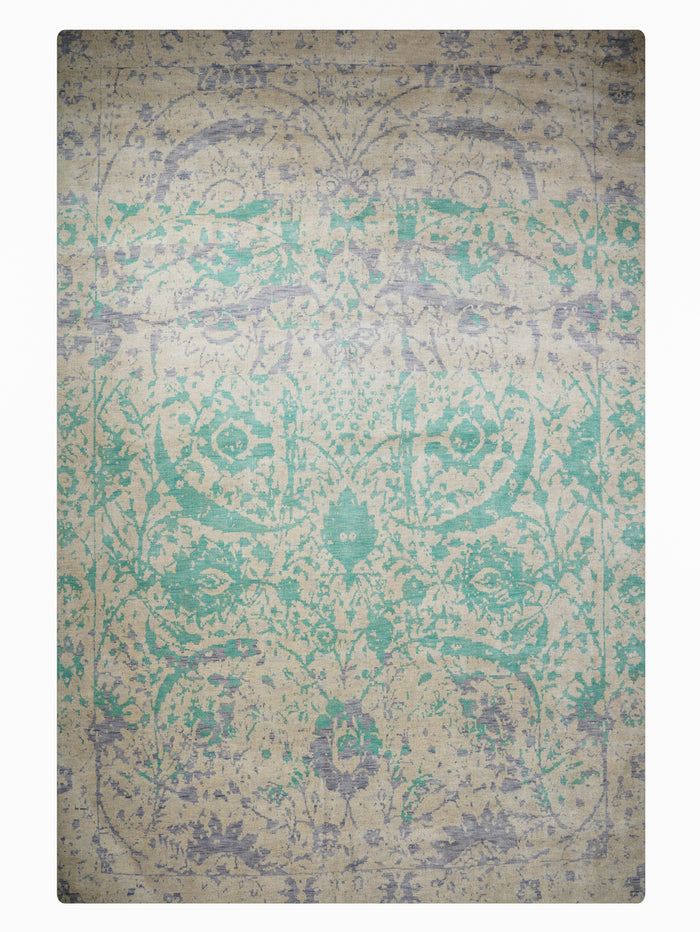 Meadow Haze Hand Knotted Wool Oriental Area Rug — rug only
