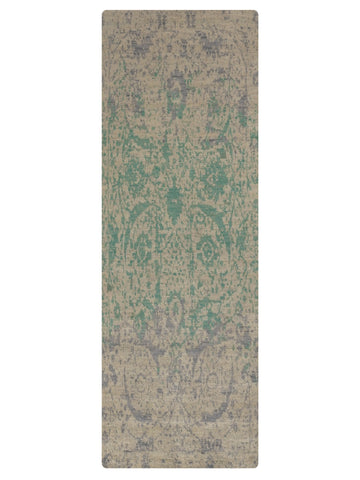 Hand Knotted Wool Oriental Green Beige Area Rug