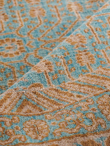 Aqua Tapestry Hand Knotted Wool Oriental Area Rug