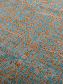 Aqua Tapestry Hand Knotted Wool Oriental Area Rug