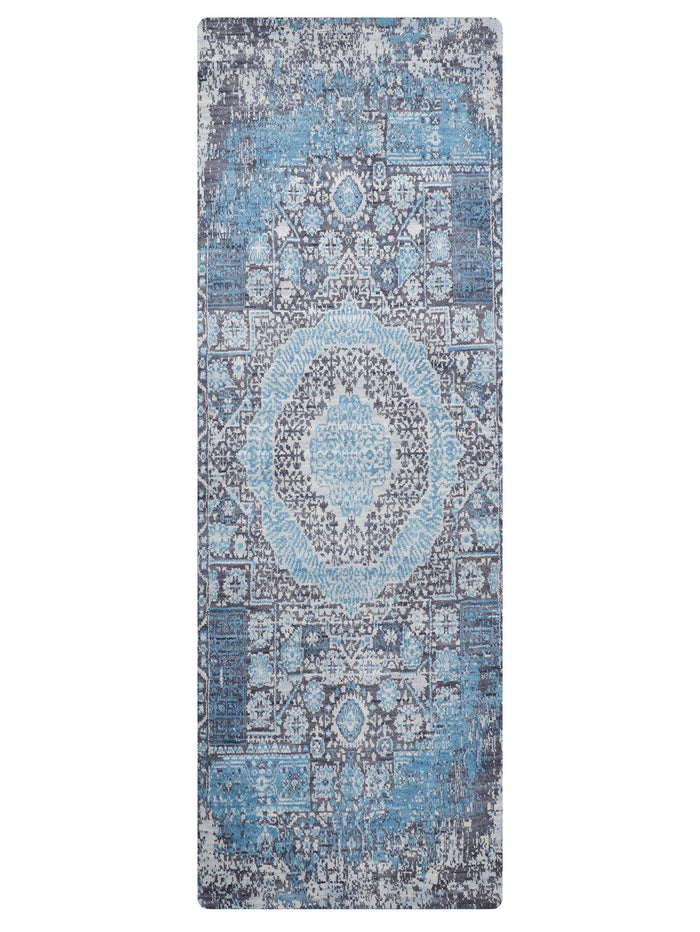 Azure Medallion Hand Knotted Wool Oriental Area Rug — rug only