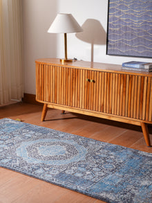 Azure Medallion Hand Knotted Wool Oriental Area Rug