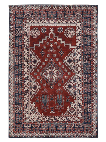Hand Knotted Wool Oriental Rust Blue Area Rug