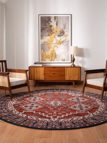 Hand Knotted Wool Oriental Rust Blue Area Rug