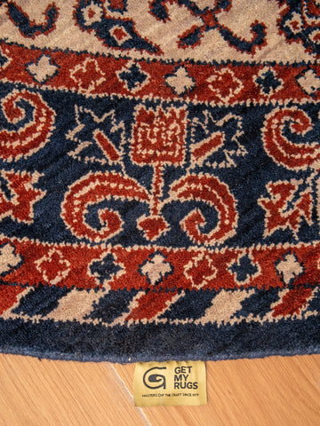 Hand Knotted Wool Oriental Rust Blue Area Rug