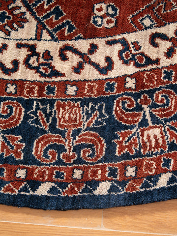 Hand Knotted Wool Oriental Rust Blue Area Rug