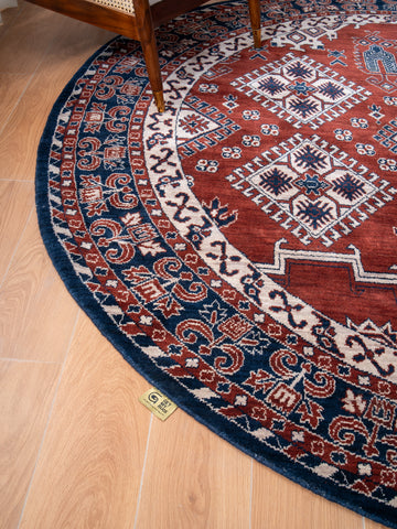 Hand Knotted Wool Oriental Rust Blue Area Rug