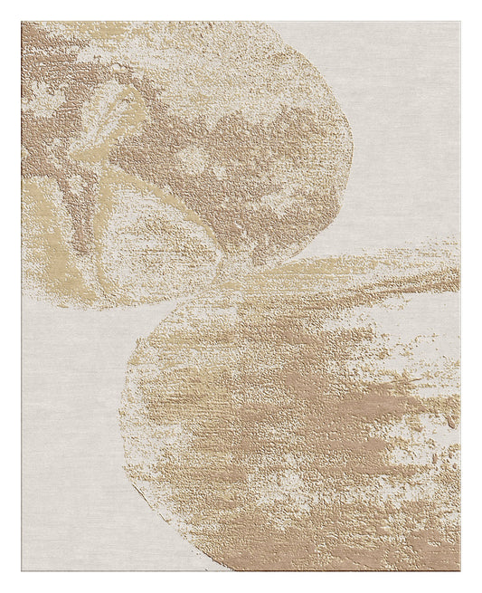 Hand Knotted Wool Contemporary Beige Brown Area Rug