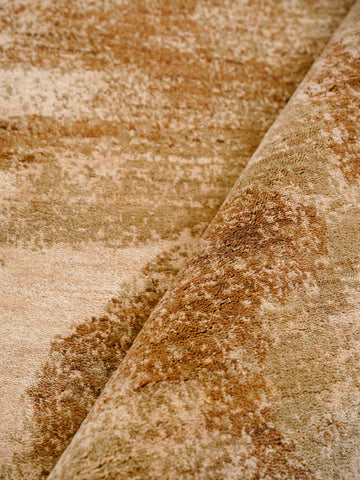 Hand Knotted Wool Contemporary Beige Brown Area Rug